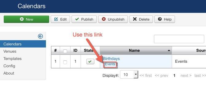 Step 1: Create event in CalendARI extension