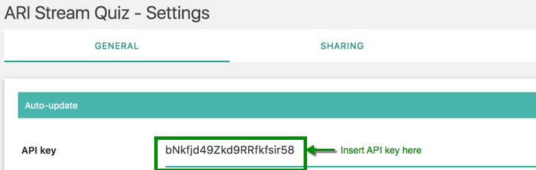 ARI Stream Quiz - API Key