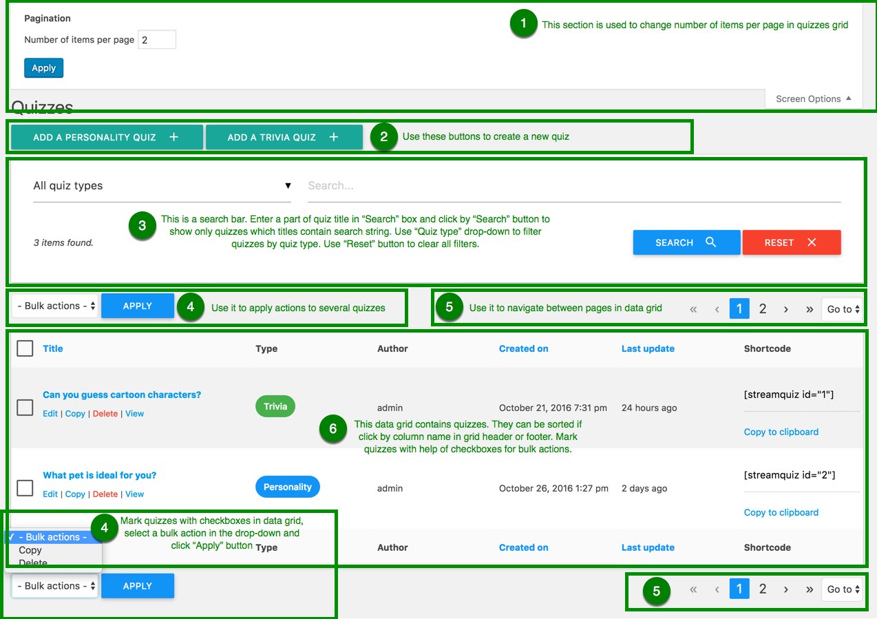 ARI Stream Quiz - Quizzes page